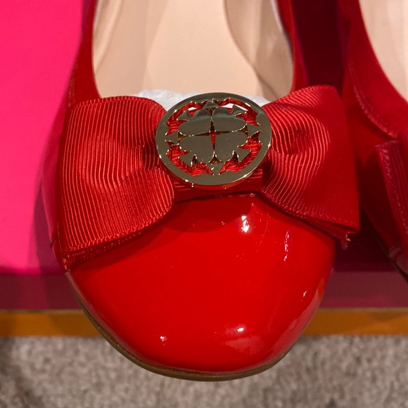NWT Kate spade Wanetta Maraschino Red bow flats - Picture 3 of 13